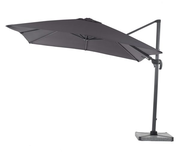 bramblecrest chichester 300cm x 300cm square side post parasol including granite base and grey protective cover X18PG30SQ1 1