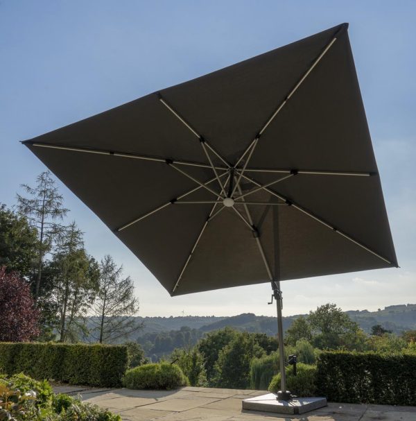 bramblecrest chichester 300cm x 300cm square side post parasol including grey protective cover SPPG8 1
