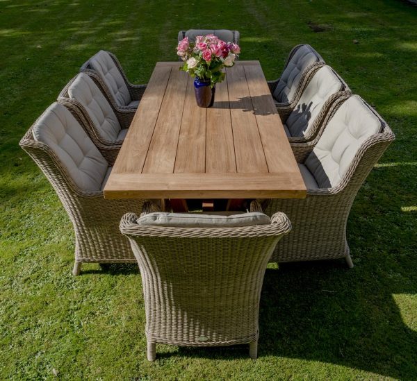 bramblecrest kuta 240cm rectangle table with 8 oakridge chairs X19TKU240RT8