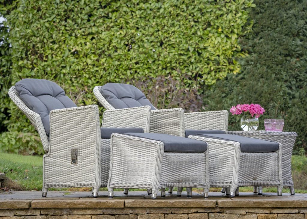 bramblecrest monterey 2 recliners with footstools and ceramic high coffee table X19WMOCC3 9