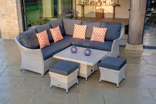 bramblecrest monterey modular sofa with mini ceramic adjustable table coffee table height with 2 stools X19WMOMS1RJ 1