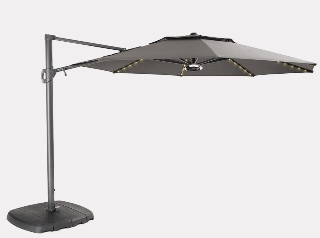 3 3m free arm parasol orbit LED taupe 2020