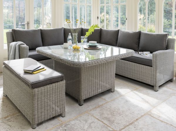 Kettler 0193348 5510C Palma grande with 0193318 5510 Plama bench indoors lifestyle