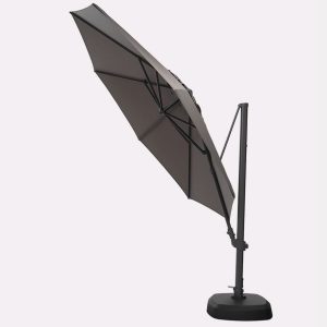 kettler 3 5m free arm parasol orbit LED taupe tilted2