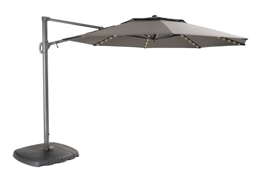 kettler PL33 183 BT 3.3m Free Arm Parasol Taupe with LED on scaled