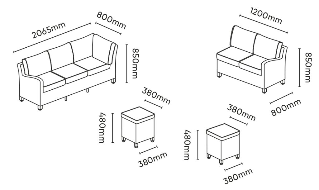 kettler palma mini corner dimensions