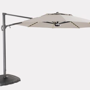 Kettler 3 3m free arm parasol orbit LED natural 2020 fi