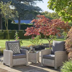 kettler palma duo relaxer set white wash 0193338 5510C taupe cushions outside lifestyle 5