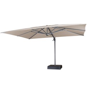 kettler parasol 4x3m free arm with lights and speaker grey frame with stone canopy PF34 927C BT2 studio