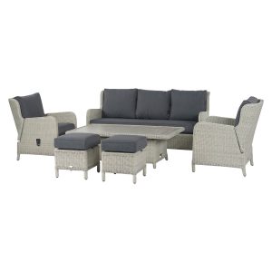bramblecrest chedworth reclining 3 seat sofa adjustable ceramic rectangle casual dining table 2 reclining sofa chairs 2 stools dove grey X21WCGCDS1JRC studio 2