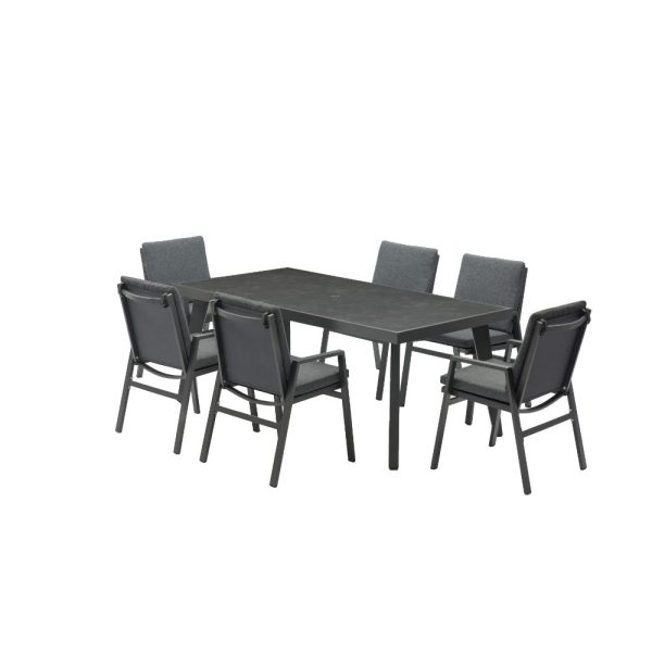 bramblecrest amsterdam 183x96cm rectangle table with 6 chairs parasol and base X23MD183RT1 studio 1