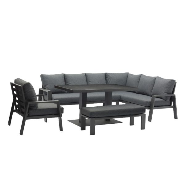 bramblecrest amsterdam modular sofa with rectangle ceramic glass adjustable piston table bench and chair X23MSS4 studio 1
