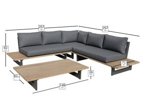 bramblecrest vienna square modular sofa with rectangle coffee table AVESQMS1H dimensions 1