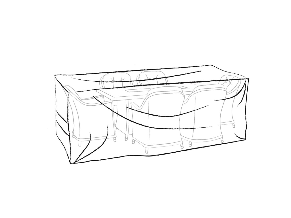 bramblecrest 180 x 105cm rectangle firepit table set cover khaki FC0180RTX studio 2