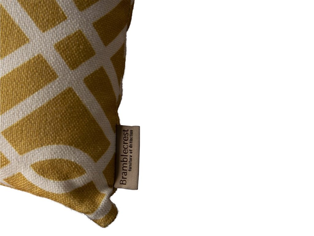 bramblecrest ochre maze square scatter cushion USCO6 studio 2