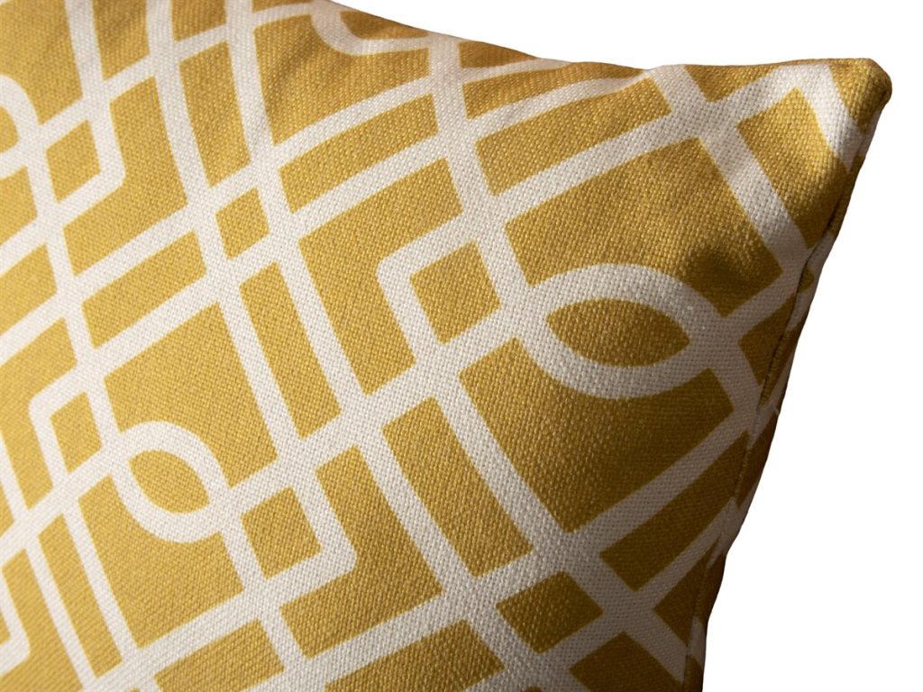 bramblecrest ochre maze square scatter cushion USCO6 studio 3