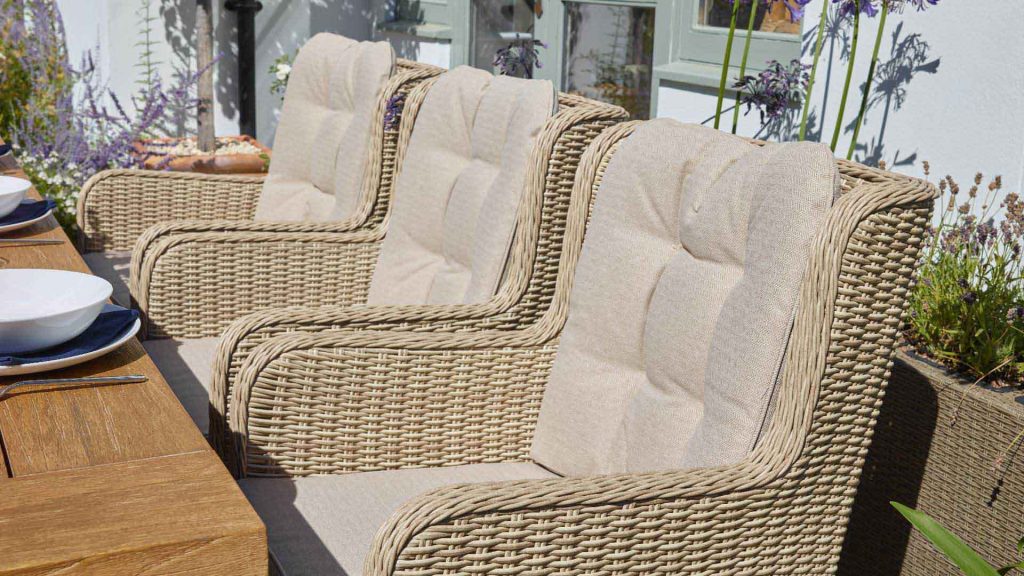 bramblecrest kuta 240cm rectangle table with 8 chedworth dining chairs sandstone X20TKU240RT9 lifestyle 4