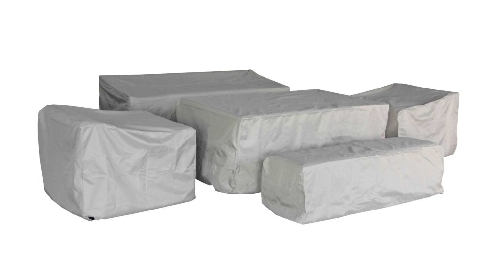 bramblecrest fairford 3 seat sofa with 2 x sofa chairs rectangle table & bench set cover khaki CVF3X studio 1