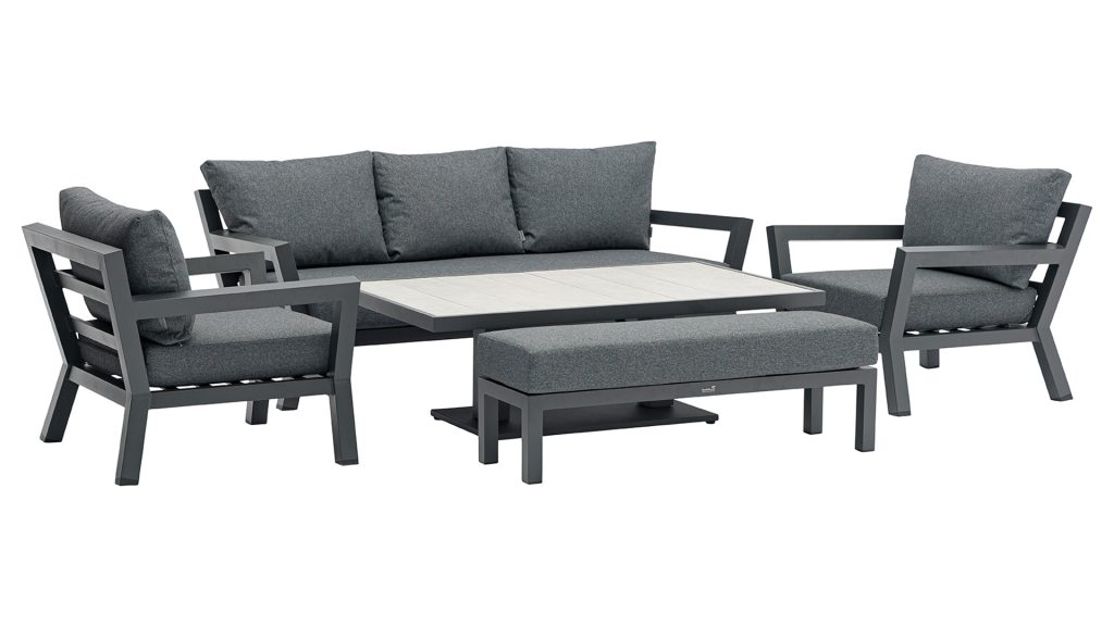 bramblecrest san marino 3 seat sofa with 2 sofa chairs rectangle piston ceramic table & bench X24ASMRCDTJ2 studio 1