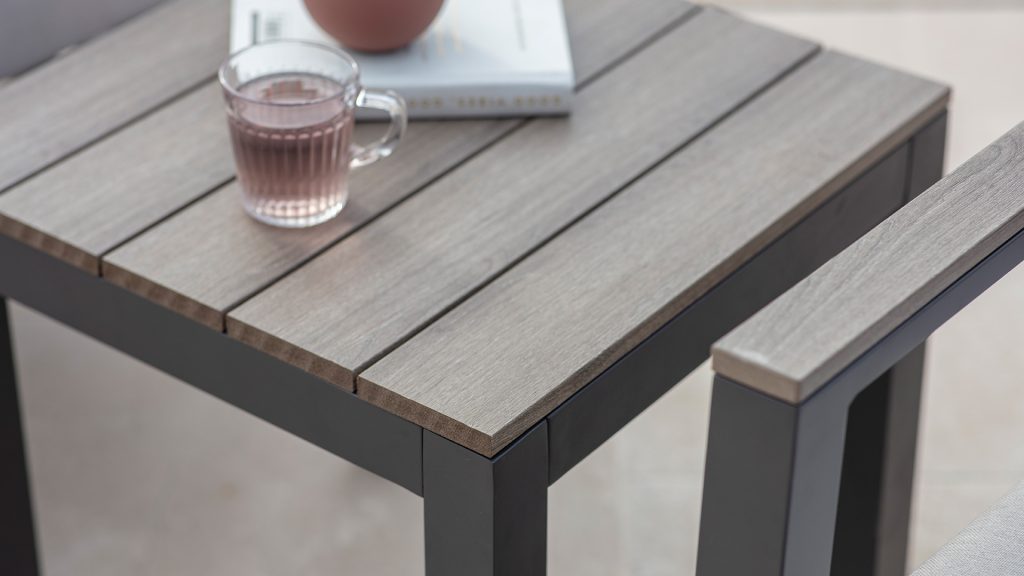 bramblecrest zurich 2 reclining sofa chairs with footstools & tree free high coffee table eco fawn AZRSCS1R lifestyle 2