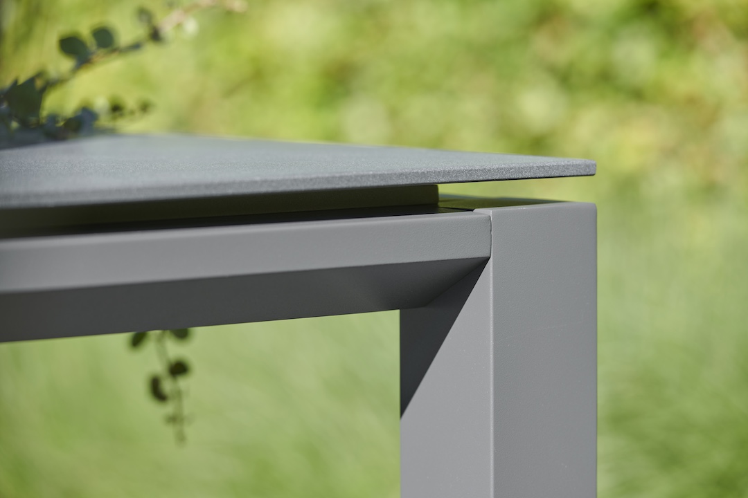 Life Outdoor Living Concept Dining Table & 6 Primavera Stackable Dining Chairs Lava / Carbon - Image 5