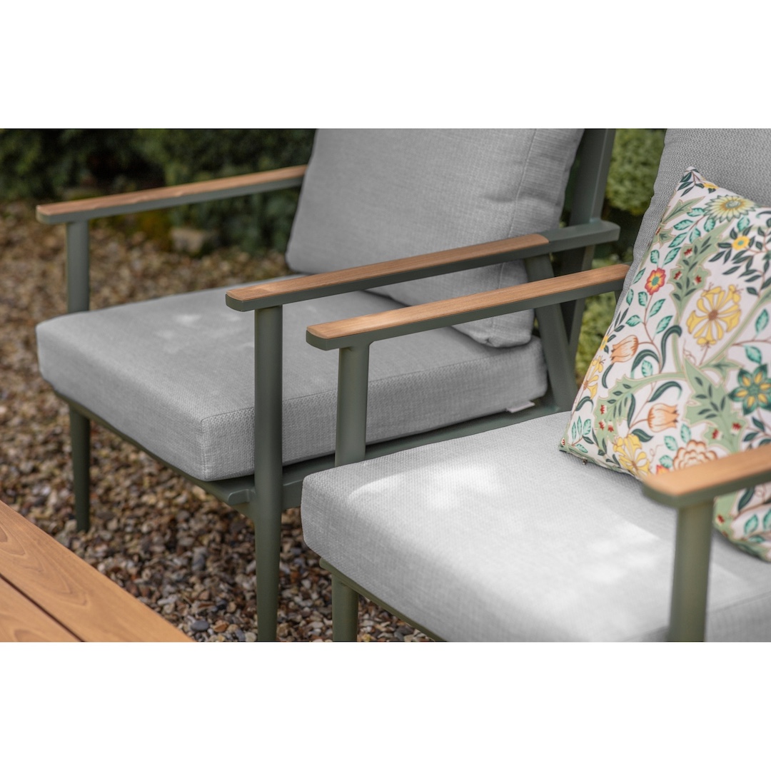 Bramblecrest Wisley 2 Seat Sofa with 2 Sofa Chairs & Rectangle Coffee Table - Sage - Image 7