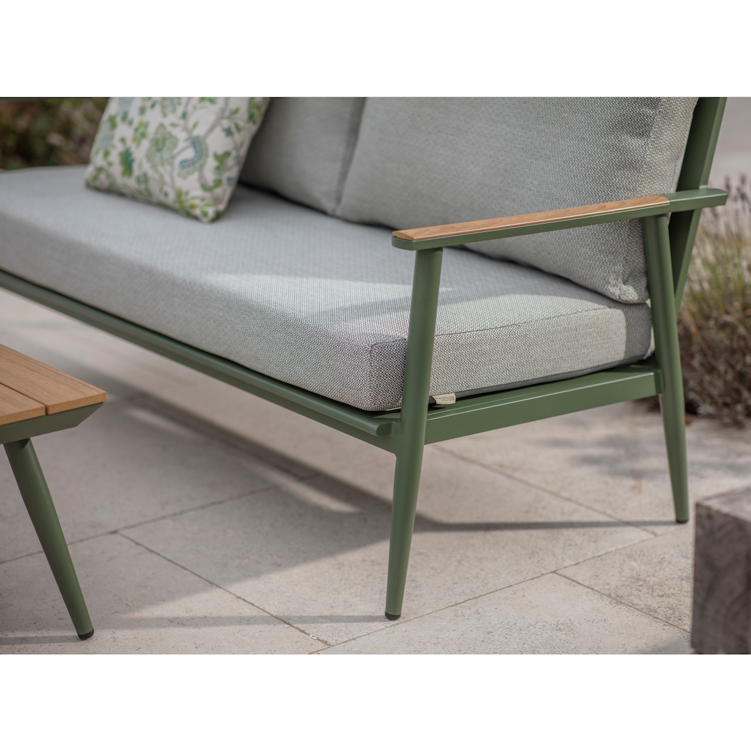 Bramblecrest Wisley 2 Seat Sofa with 2 Sofa Chairs & Rectangle Coffee Table - Sage - Image 6