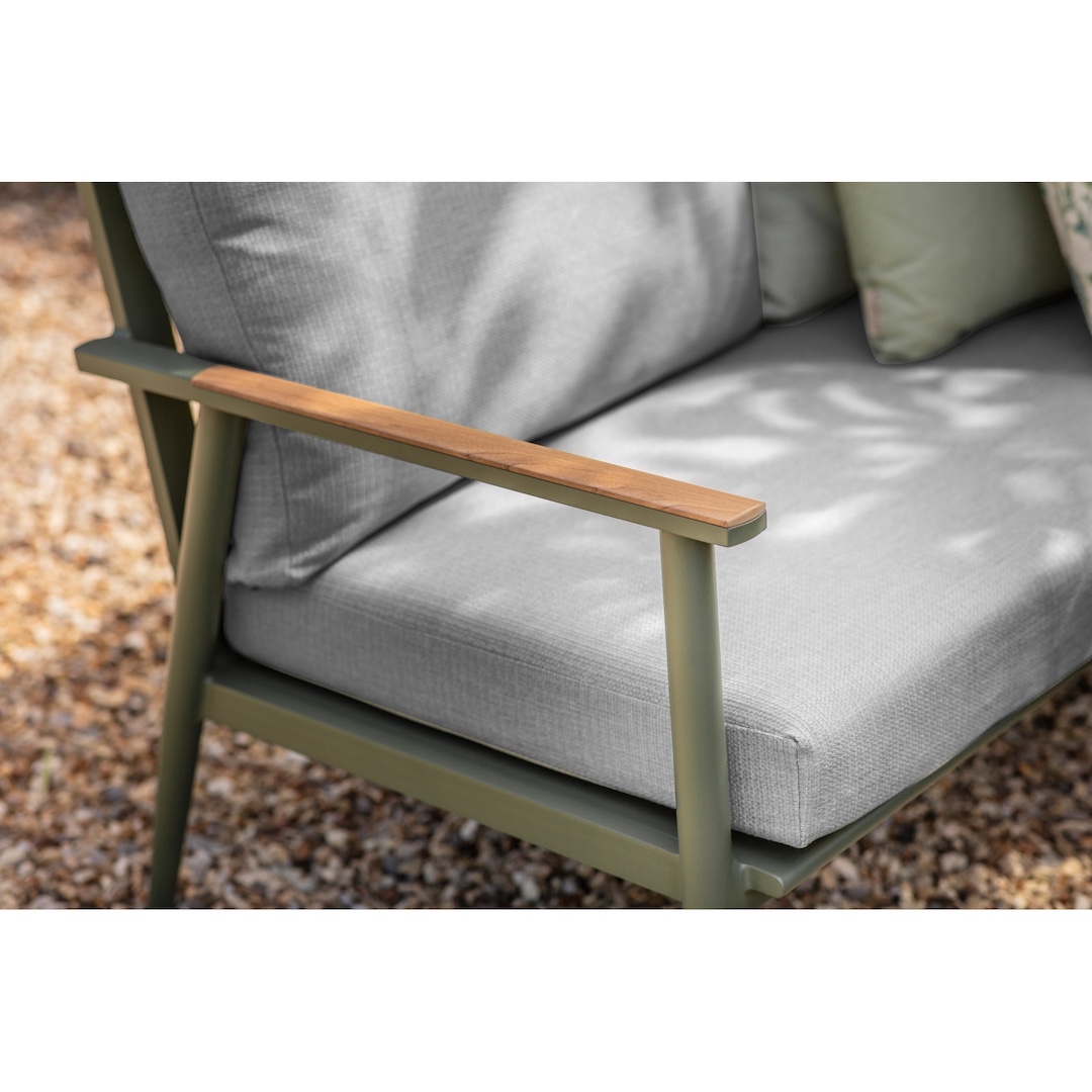 Bramblecrest Wisley 2 Seat Sofa with 2 Sofa Chairs & Rectangle Coffee Table - Sage - Image 4