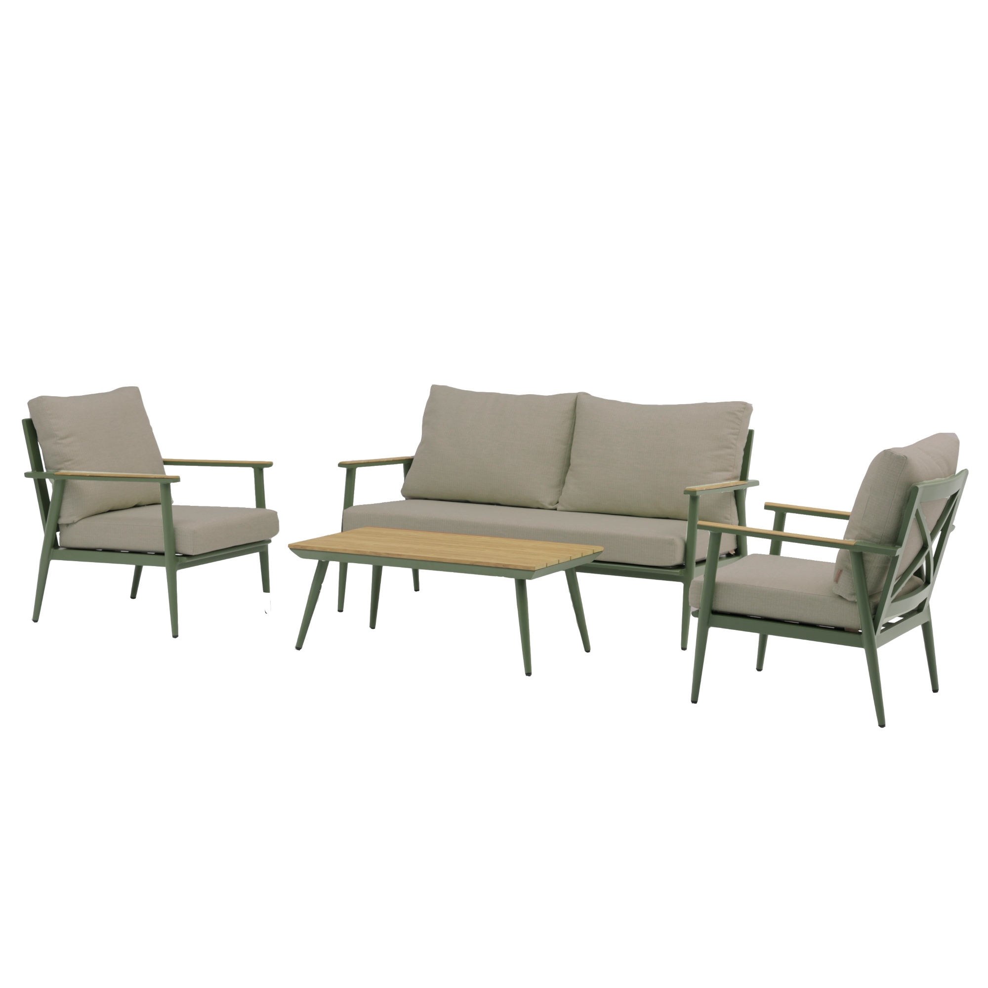 Bramblecrest Wisley 2 Seat Sofa with 2 Sofa Chairs & Rectangle Coffee Table - Sage - Image 9