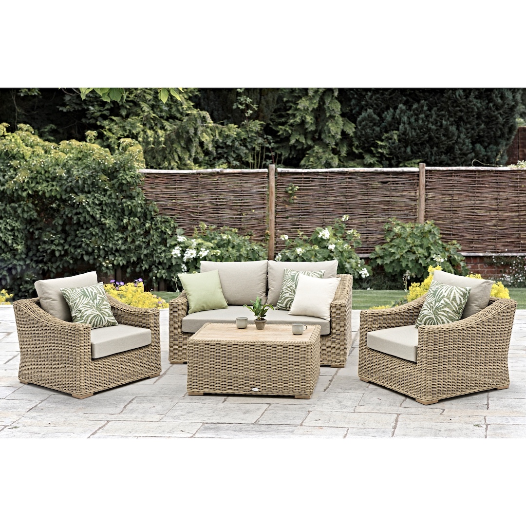 Bramblecrest Fairford 2 Seat Sofa with 2 Sofa Chairs & Rectangle Coffee Table