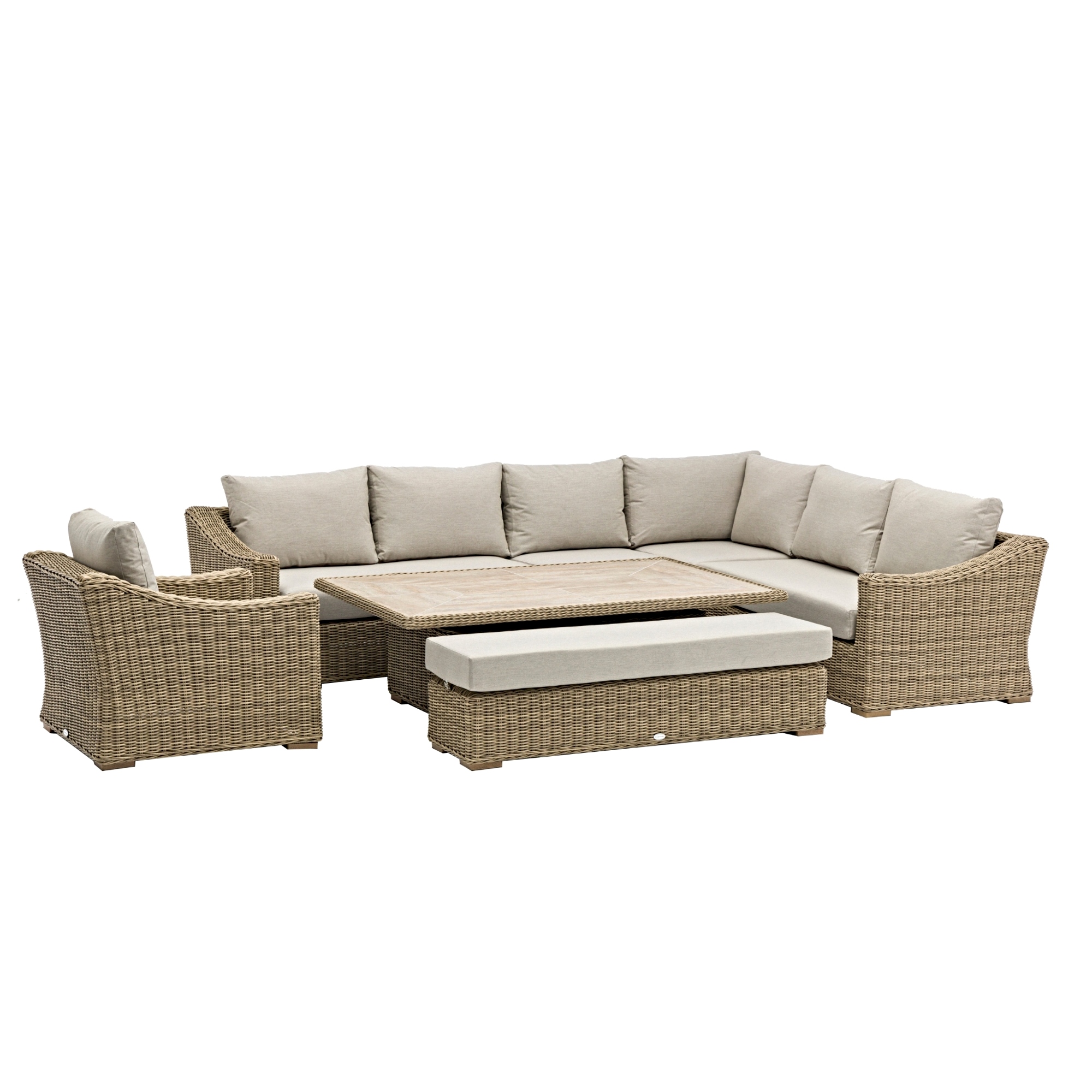 Bramblecrest Fairford L-Shape Sofa with Rectangle Piston Table Bench & Sofa Chair - Image 7
